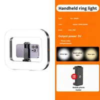 Lampe d'appoint portable pour la beauté, le streaming en direct en extérieur et la photographie de bureau, avec cage à lapin et éclairage annulaire