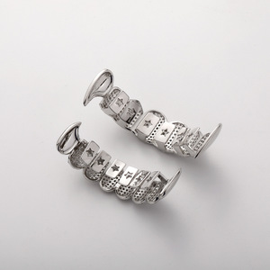 Grilles dentaires personnalisées en <span class=keywords><strong>or</strong></span> plaqué diamant Vampire Eight pour hommes, bijoux de <span class=keywords><strong>rappeur</strong></span> - Product Image 3