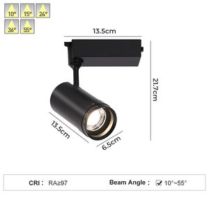 Spot LED magnétique de haute qualité 220V, noir, COB, direction réglable, montage en surface au plafond, 15W, aluminium, intérieur - Product Image 2