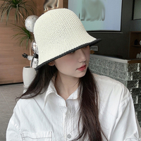 2025 gros KX été plage dentelle évider rotin tressé Articles nouveau Design femmes chapeau de soleil paille seau chapeaux