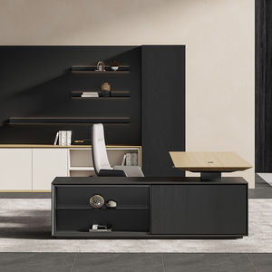 Luxury Electric Height-Adjustable Executive Desk - L Shaped Office Manager Desk With Adjustable Function Office Furniture Set