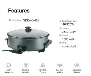 กระทะพิซซ่าไฟฟ้าอเนกประสงค์เคลือบสารกันติดทำจากอะลูมิเนียม - Product Image 5