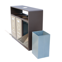 Poubelle extérieure en acier pour déchets séparés, bac à ordures métallique pour parc, rue, espace public, commerce, recyclage