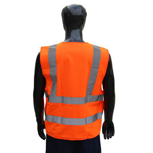 سترة أمان عاكسة فلورية مقاومة للهب من الفئة 2 حسب معايير ANSI، قابلة للتنفس مع شعار مخصص - Product Image 5