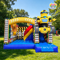Combo Gonflable Transparent Robotic Coloré pour Fêtes, Colonne de Ballons Colorée, Château Gonflable PVC pour Entreprises de Location