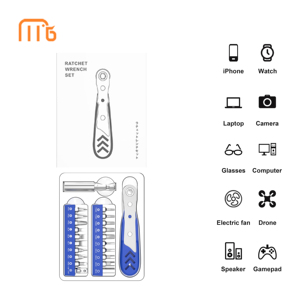Juego de Llaves de Trinquete Mingtu Home Mini 22 en 1, <span class=keywords><strong>20</strong></span> Puntas, Mango de Acero Resistente, Destornillador Multiusos de Calidad Profesional con Acabado Natural - Product Image 5