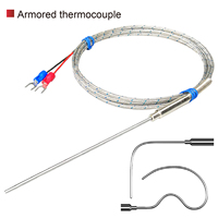 WRNK-191 K Type Thermocouple Flexible Stainless Steel Probe High Temperature Sensor 0-800°C Armoured Thermocouple Sensor