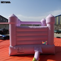 Château gonflable commercial mini en PVC violet, trampoline gonflable blanc pour mariages/anniversaires