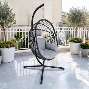 Sedia a dondolo pieghevole KD con supporto, facile da montare, capacità 150 kg, per interni ed esterni, con logo OEM, direttamente dalla fabbrica - Product Image 4