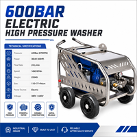Nettoyeur haute pression électrique 600 bars 8700 PSI SS201 24 L/min 380 V pour le nettoyage des égouts