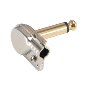 Haute qualité Akai <span class=keywords><strong>Mini</strong></span> plat doré placage à Angle droit Audio 6.35mm <span class=keywords><strong>TS</strong></span> L connecteur <span class=keywords><strong>Jack</strong></span> pour guitare pédalier câble de raccordement - Product Image 4