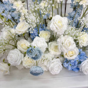 DKB fabrika toptan düğün koridor için çiçek düzenleme yapay beyaz ve beyaz koridor çiçek koşucu giriş dekorasyon - Product Image 5