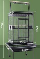 Vente en gros Grande cage en acier pour perroquets Cage à oiseaux avec toit Cage d'élevage