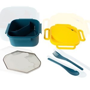 Wholesale Sealed Simple Student <b>Lunch</b> Box with Fork and Spoon Partitioned Bento Container Water Cup <b>Set</b> for Kids Storage Type - Product Image 4
