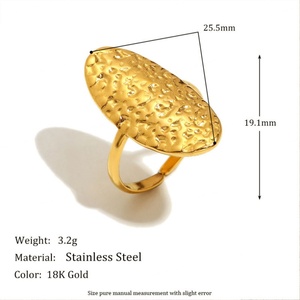 <b>Vintage</b> Anti Tarnish 14k 18k <b>Gold</b> Plated Woman 's Engagement <b>Gold</b> Stainless Steel <b>Gold</b> Nugget <b>Ring</b> for Men Women - Product Image 2