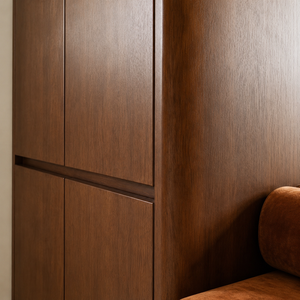 Mobile scarpiera contemporaneo in noce con <span class=keywords><strong>panca</strong></span> integrata, mobile ingresso su misura - Product Image 3