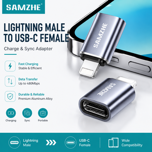 <span class=keywords><strong>Adaptateur</strong></span> OTG SAMZHE Type-C vers <span class=keywords><strong>iPhone</strong></span>/iPad pour la charge et le transfert de données pour <span class=keywords><strong>iPhone</strong></span> 14/13 Pro/Max/12/X/<span class=keywords><strong>8</strong></span> Plus/7 - Product Image 1