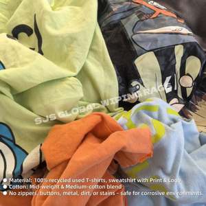 Trapos de limpieza de algodón de alta calidad, trapos de punto de camiseta de colores, trapos de tela recuperada, trapos de residuos de algodón que absorben aceite para limpieza. - Product Image 4