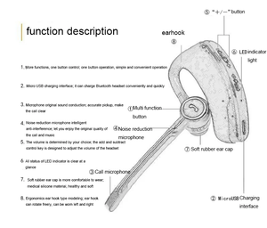 Casque sans fil V8s à vente chaude en gros, commande vocale, écouteurs mains libres, écouteurs stéréo avec crochet d'oreille, casque professionnel avec micro - Product Image 6
