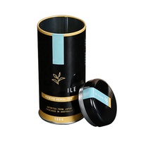 Fabricant Professionnel – Boîte à Thé Ronde Personnalisée de 100 Grammes avec Motif de Boutons de Thé Dorés – Contenant de Rangement pour Grains de Café et Noix