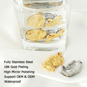 Colgante de Medusa religiosa Jesús chapado en oro de 18K para hombre diseño 3D, colgantes de joyería de moda de acero inoxidable personalizados para collar - Product Image 3