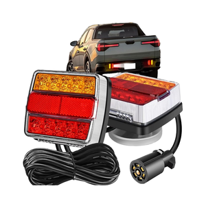 Kit d'éclairage de remorquage 12V à LED <span class=keywords><strong>pour</strong></span> <span class=keywords><strong>remorque</strong></span>, clignotant magnétique ambre, <span class=keywords><strong>plaque</strong></span> d'<span class=keywords><strong>immatriculation</strong></span>, prise 7 broches, câble de 24 pieds, remorques à 5 fils, 1 ensemble - Product Image 1