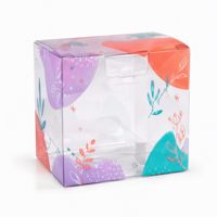 Boîte d'emballage personnalisée portable en PET/PP/PVC holographique géométrique, impression numérique/sérigraphie irisée, logo personnalisé Zhenpin PR016