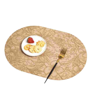 Tapis de table ovale européen en cuir gaufré et sculpté, pour usage domestique, imperméable, résistant à l'huile, écologique, personnalisable, moderne - Product Image 5