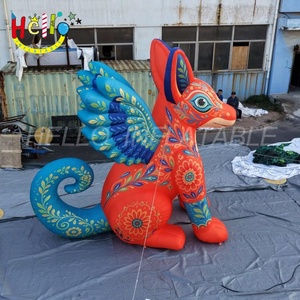 Escultura Inflable Gigante de Zorro Alado, Mascota de Animal Volador Colorido <span class=keywords><strong>para</strong></span> Decoración Exterior del Día de Muertos - Product Image 3
