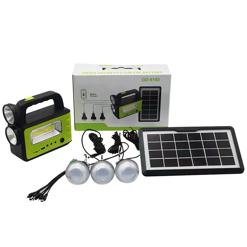 Led faretto pannello di ricarica solare portatile Power bank 3 lampadine a LED per campeggio all'aperto solare ricaricabile lanterne Led