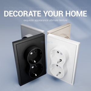 Thiết Kế Hiện Đại Ban Đầu Matte Cảm Giác Da Sơn Đôi Điện Đức Tường Ổ Cắm Màu Vàng Schuko 2P + E Ổ Cắm Ổ Cắm - Product Image 2