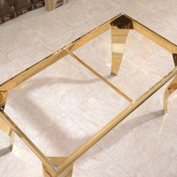 Meubles de table de mariage modernes en acier inoxydable doré pour banquets et événements, pour espaces hôteliers, salles à manger et réceptions de mariage