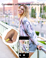 Control Remoto para Teléfono con Anillo, Disparador de Cámara para Selfies, Ideal para Viajeros y Vloggers, Control Remoto Manos Libres para Desplazamiento en TikTok