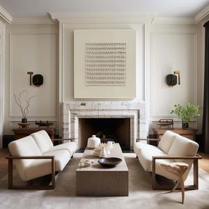 Arte Mural 3D Texturizado, Pintura al Óleo Artesanal Estilo Wabi-Sabi, Decoración de Pared en Lienzo para Sala de Estar Zen, Oficina, Estética - Product Image 6