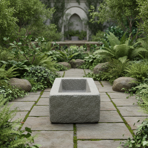 Évier <span class=keywords><strong>en</strong></span> <span class=keywords><strong>pierre</strong></span> de calcaire gris <span class=keywords><strong>pour</strong></span> extérieur, bac de jardin <span class=keywords><strong>pour</strong></span> patio et cour - Product Image 6