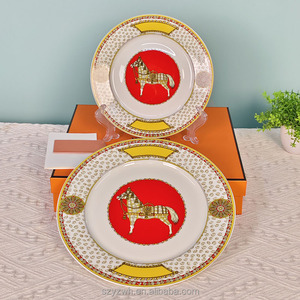 Plato Decorativo Retro Red Horse de 10 Pulgadas, Plato de Cerámica de 8 Pulgadas <span class=keywords><strong>para</strong></span> el Hogar o Restaurante, Plato <span class=keywords><strong>para</strong></span> Bistec - Product Image 5