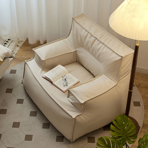 Muebles para el Hogar de Diseño Wabi-Sabi Personalizados, Sofá para Sala de Estar, Sillón Relajante, Cómodo, de Cuero, Individual, Giratorio, para Dormitorio - Product Image 3