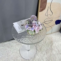 Table d'appoint transparente pour canapé, table ronde moderne minimaliste, petite table basse en acrylique moderne pour salon