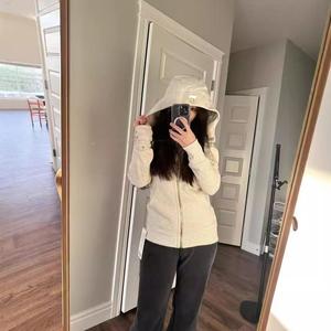 <span class=keywords><strong>Felpa</strong></span> aderente da donna <span class=keywords><strong>con</strong></span> etichetta dorata <span class=keywords><strong>con</strong></span> cappuccio Plus <span class=keywords><strong>felpa</strong></span> sportiva Casual in pile - Product Image 6