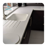 Panneaux de surface solide en pierre artificielle moderne de la marque Surface Solution, dalle de surface solide en acrylique blanc pur de 6 à 30 mm, plateau de table