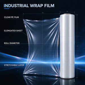 Película Estirable de Polietileno Industrial, Película LLDPE Resistente a la Humedad para Envoltura de Mercancías en Logística - Product Image 4