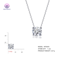 Collier pendentif solitaire en moissanite ronde de 7 mm en argent sterling 925 Kirin, plaqué rhodium, 4 griffes, pour femme, OEM ODM