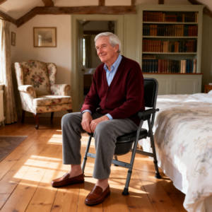 Silla <span class=keywords><strong>de</strong></span> Inodoro Plegable Antideslizante JINDA Negra con Altura Ajustable, Respaldo, Reposabrazos y Asiento con Contenedor, Capacidad <span class=keywords><strong>de</strong></span> 150 kg para Personas <span class=keywords><strong>Mayores</strong></span> - Product Image 3