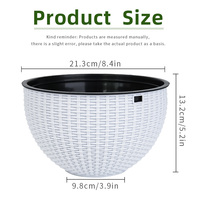 Grandes jardinières suspendues à double pot, auto-arrosantes, avec trou de drainage, pour intérieur et extérieur, en plastique blanc, pour la maison et le jardin