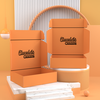 Boîte en papier biodégradable pour frites avec sauce, boîte en papier personnalisée pour poulet frit, boîte en papier kraft pour hamburger