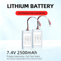HiZY 18650 7.4V 2500mAh Baterai Lithium Sesuai RoHS 18.5Wh Paket Baterai Isi Ulang dengan Perlindungan Keamanan