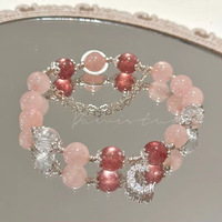Bracelets à pampilles perlées de style unique et original, en gros, pour femmes et filles, avec une esthétique haut de gamme et des cristaux