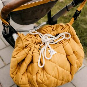 Nouveau <span class=keywords><strong>design</strong></span> de tapis de jeu en coton avec impression personnalisée et écologique tapis de jeu avec cordon de serrage sac de rangement de jouets pour enfants - Product Image 6