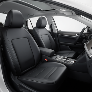 Housses de siège de voiture universelles en similicuir, ensemble complet 5 pièces, sièges avant et arrière, style luxueux, toutes saisons, amovibles avec appuie-tête - Product Image 2