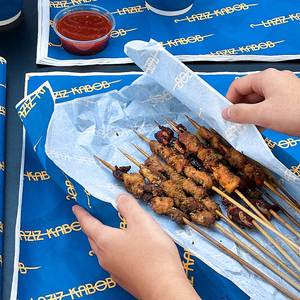 Custom Food Wrapping Paper Custom Printed PE Coated Recyclable Greaseproof Biodegradable Kebab <b>BBQ</b> Shawarma Food Grade Packaging - Product Image 6